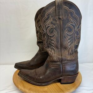 Shyanne Loretta Western Cowboy Boots Brown Leather Snip Toe Womens Size 5.5M